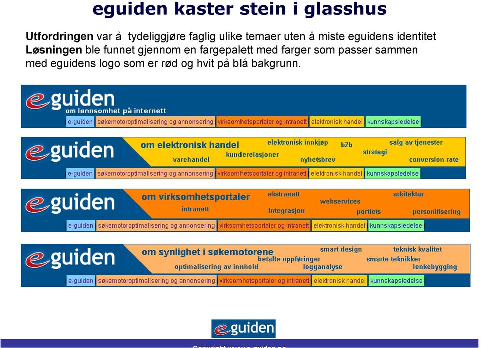 identitet Løsningen ble funnet gjennom en fargepalett med