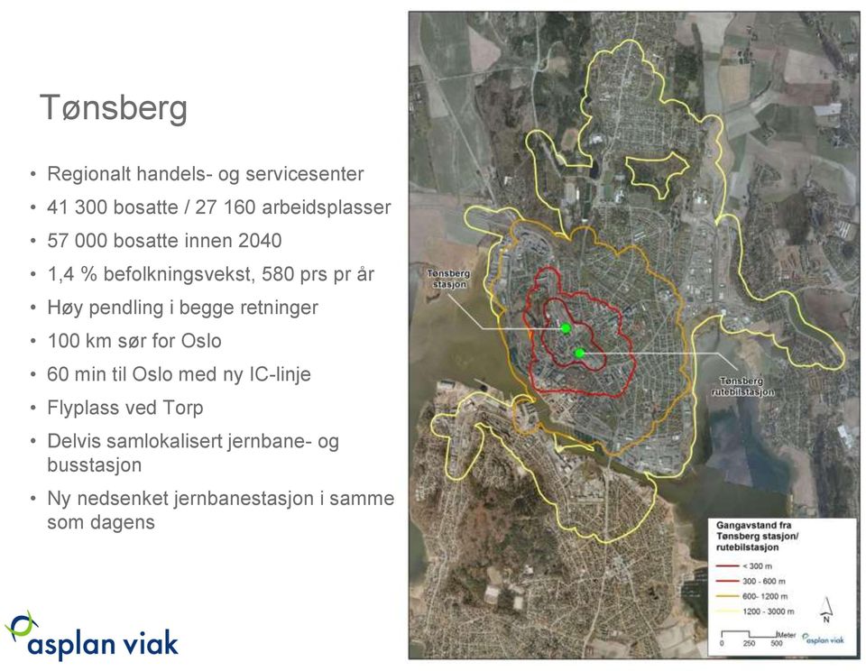 retninger 100 km sør for Oslo 60 min til Oslo med ny IC-linje Flyplass ved Torp