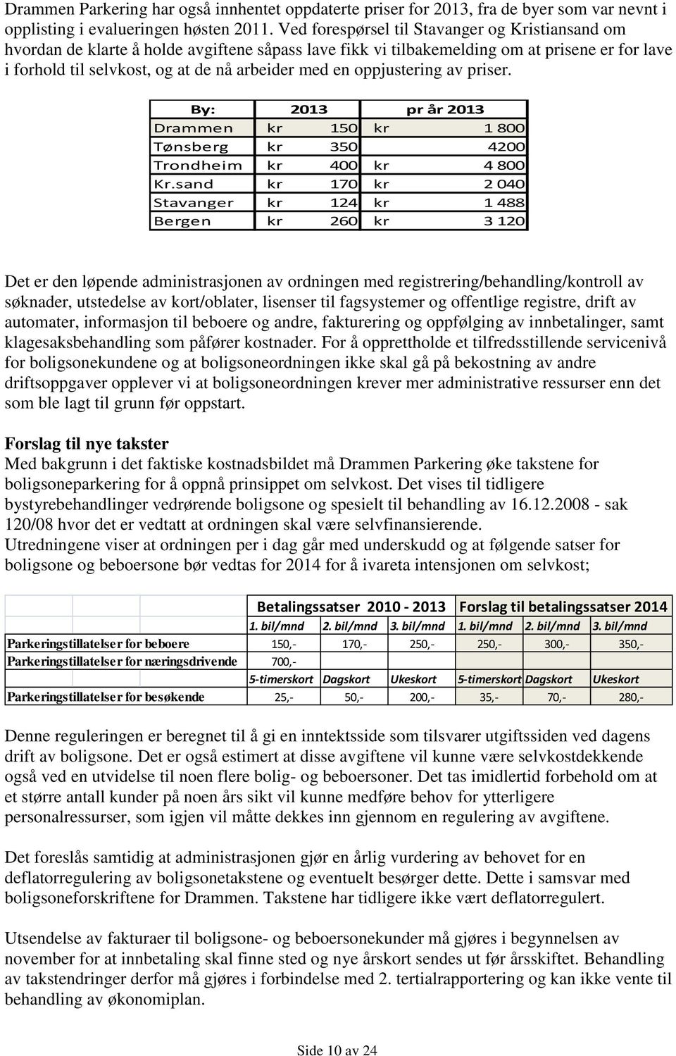 oppjustering av priser. By: 2013 pr år 2013 Drammen kr 150 kr 1 800 Tønsberg kr 350 4200 Trondheim kr 400 kr 4 800 Kr.