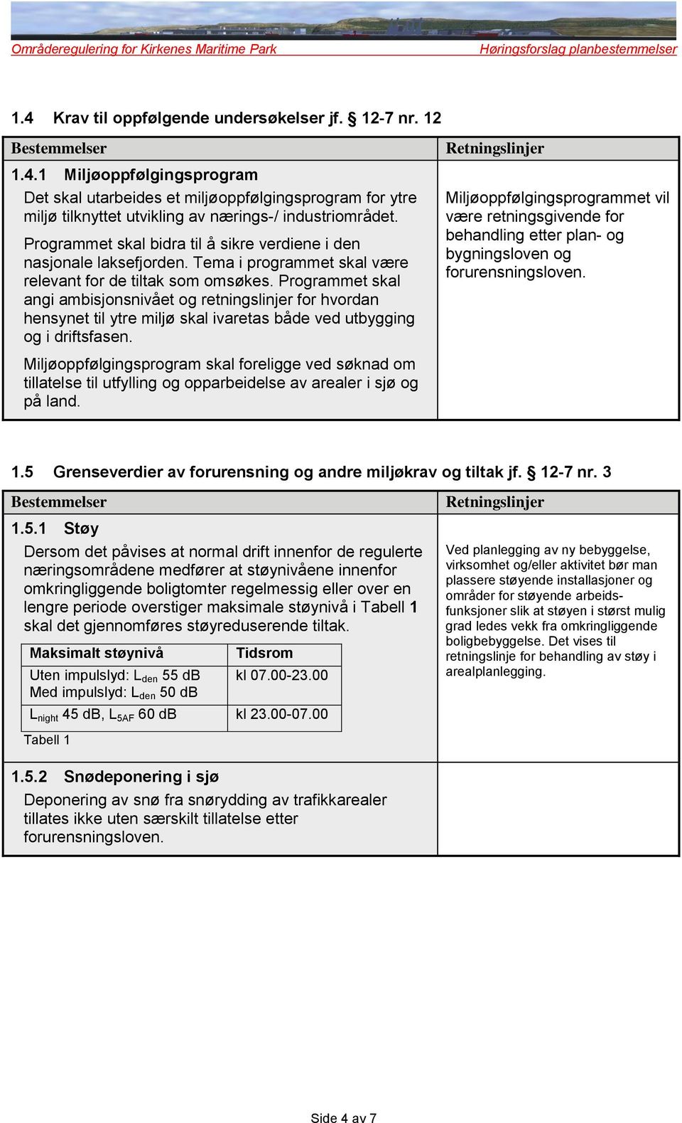 Programmet skal angi ambisjonsnivået og retningslinjer for hvordan hensynet til ytre miljø skal ivaretas både ved utbygging og i driftsfasen.