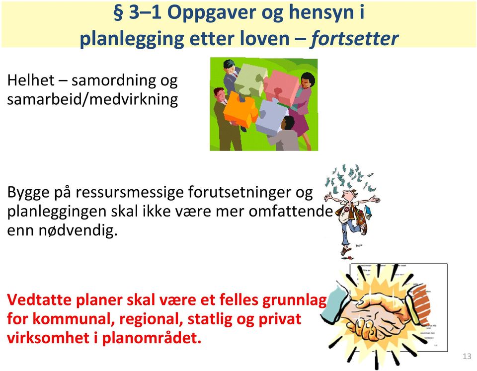 planleggingen skal ikke være mer omfattende enn nødvendig.