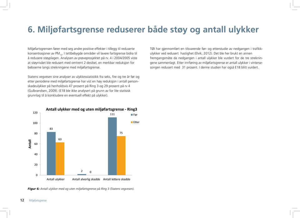 4 i 2004/2005 viste at støynivået ble redusert med omtrent 2 desibel, en merkbar reduksjon for beboerne langs strekningene med miljøfartsgrense.