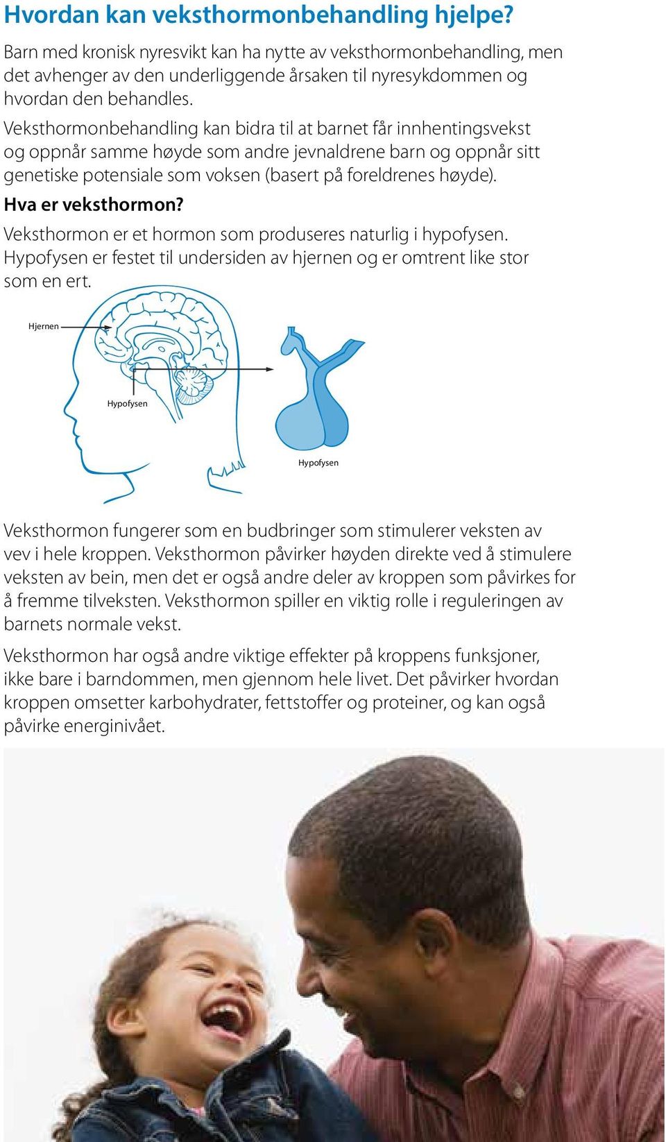 Hva er veksthormon? Veksthormon er et hormon som produseres naturlig i hypofysen. Hypofysen er festet til undersiden av hjernen og er omtrent like stor som en ert.