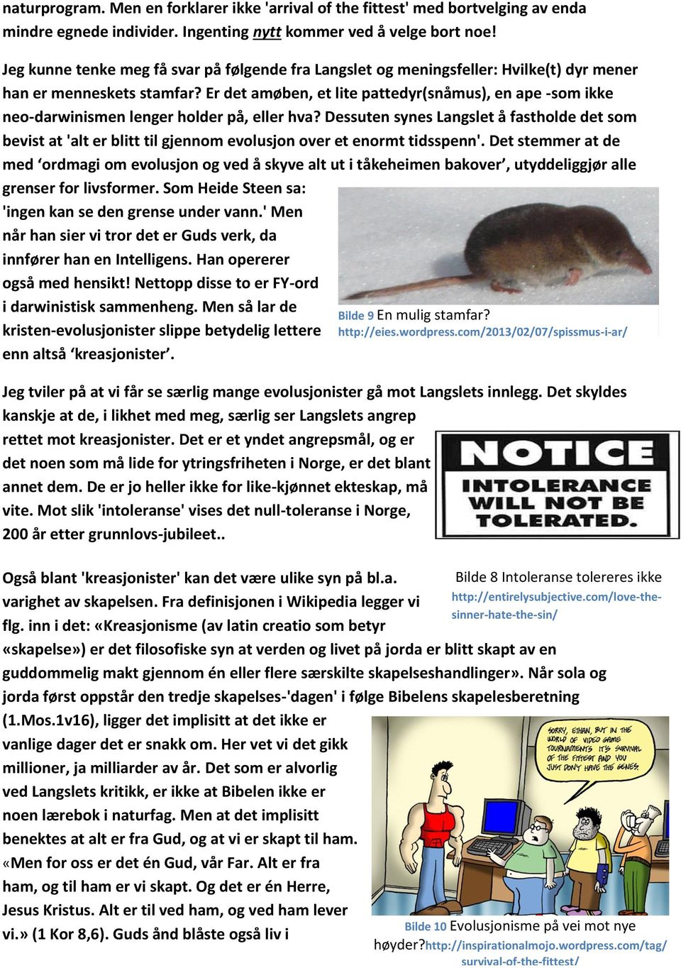 Er det amøben, et lite pattedyr(snåmus), en ape -som ikke neo-darwinismen lenger holder på, eller hva?