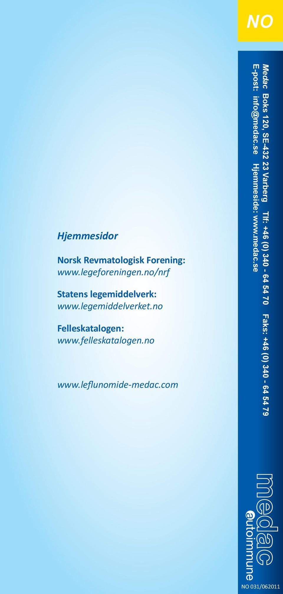 felleskatalogen.no www.leflunomide-medac.