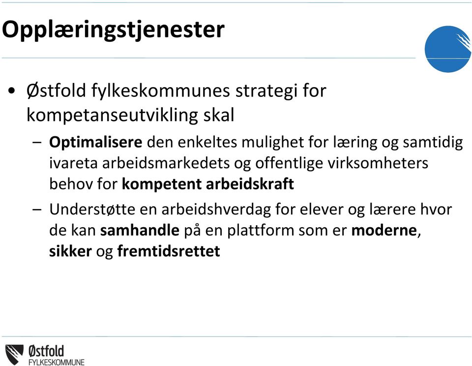 offentlige virksomheters behov for kompetent arbeidskraft Understøtte en arbeidshverdag