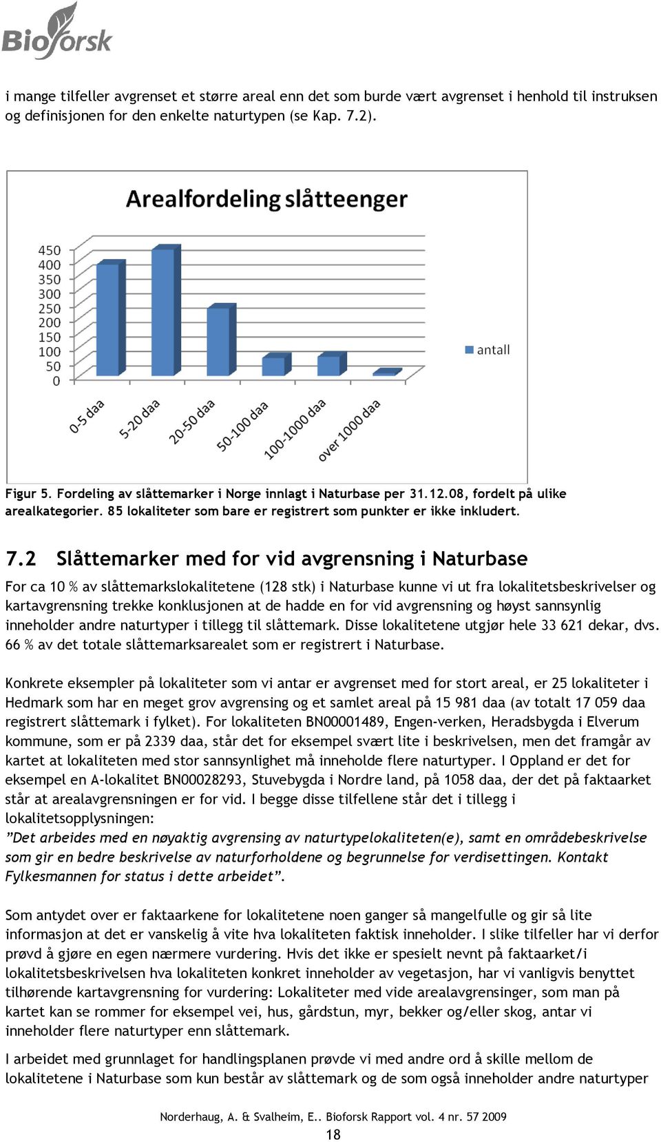 2 Slåttemarker med for vid avgrensning i Naturbase For ca 10 % av slåttemarkslokalitetene (128 stk) i Naturbase kunne vi ut fra lokalitetsbeskrivelser og kartavgrensning trekke konklusjonen at de