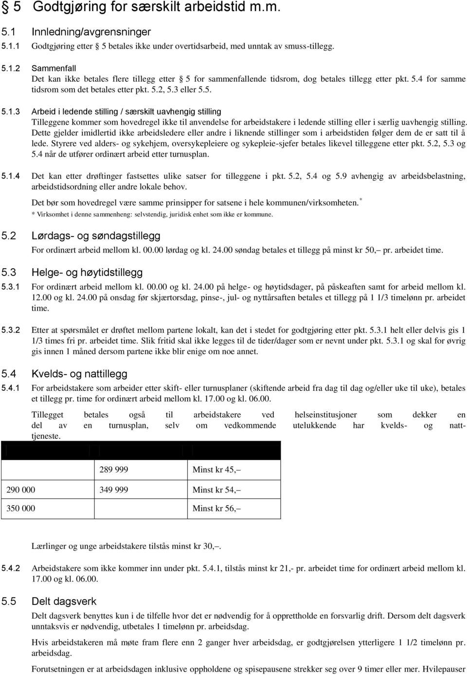 3 Arbeid i ledende stilling / særskilt uavhengig stilling Tilleggene kommer som hovedregel ikke til anvendelse for arbeidstakere i ledende stilling eller i særlig uavhengig stilling.