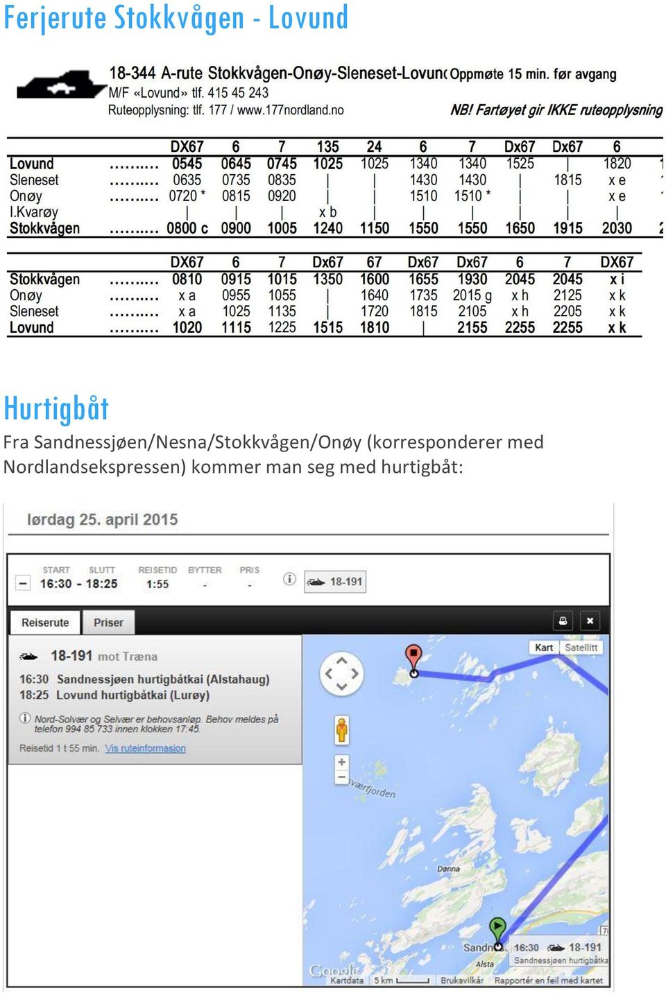 Sandnessjøen/Nesna/Stokkvågen/Onøy