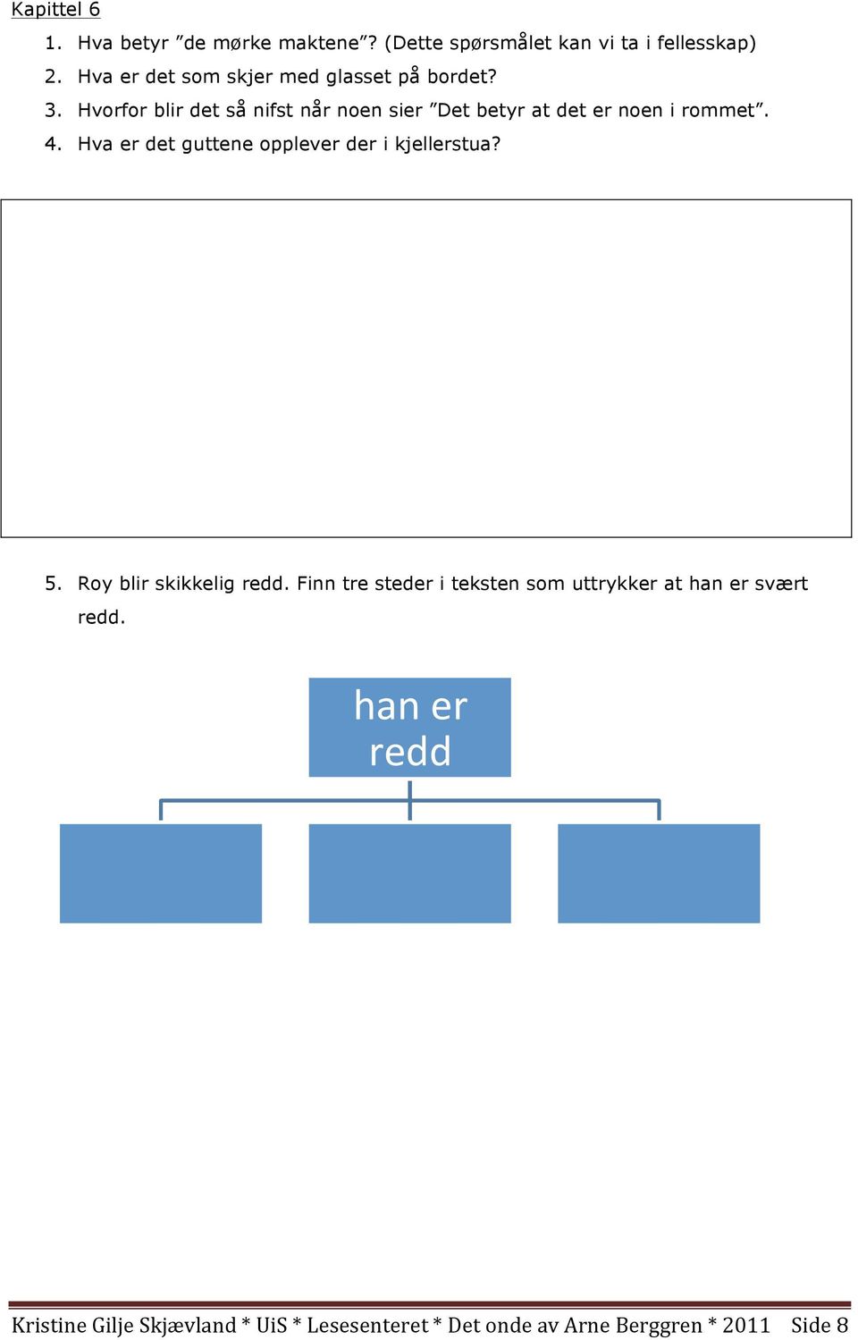 Hvorfor blir det så nifst når noen sier Det betyr at det er noen i rommet. 4.