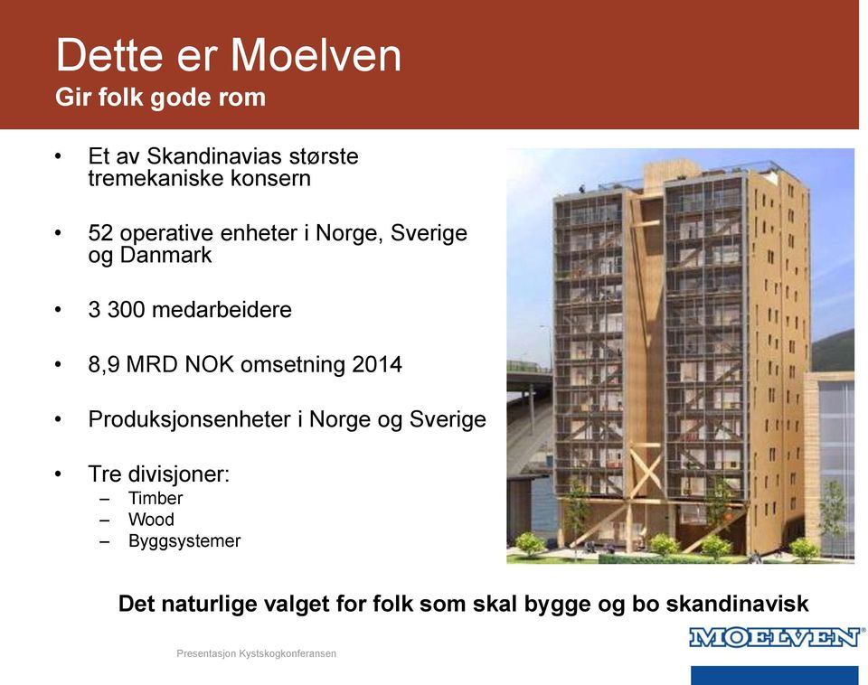 MRD NOK omsetning 2014 Produksjonsenheter i Norge og Sverige Tre divisjoner: