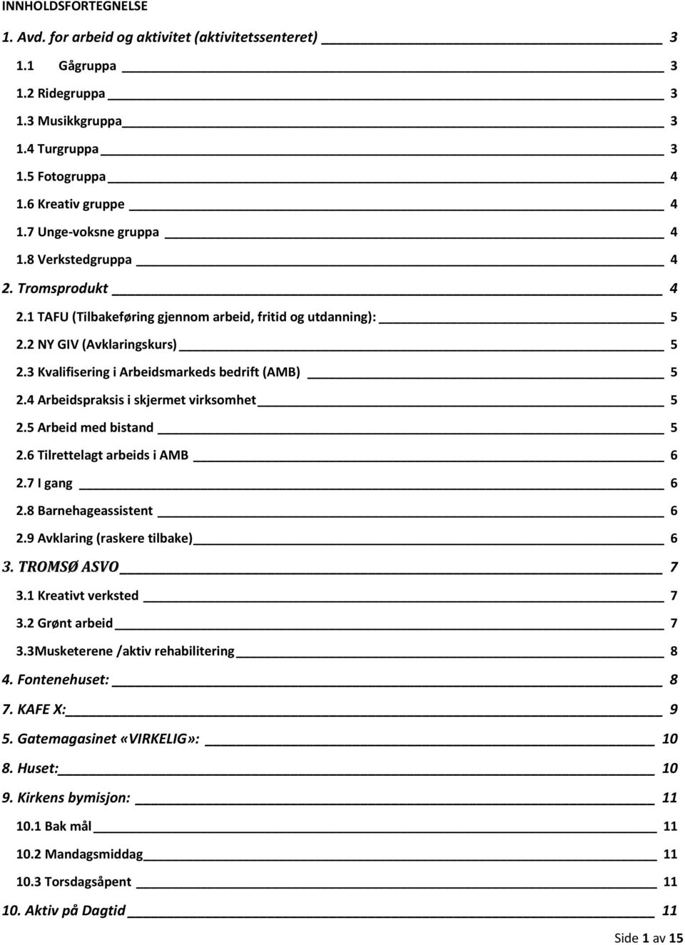 3 Kvalifisering i Arbeidsmarkeds bedrift (AMB) 5 2.4 Arbeidspraksis i skjermet virksomhet 5 2.5 Arbeid med bistand 5 2.6 Tilrettelagt arbeids i AMB 6 2.7 I gang 6 2.8 Barnehageassistent 6 2.