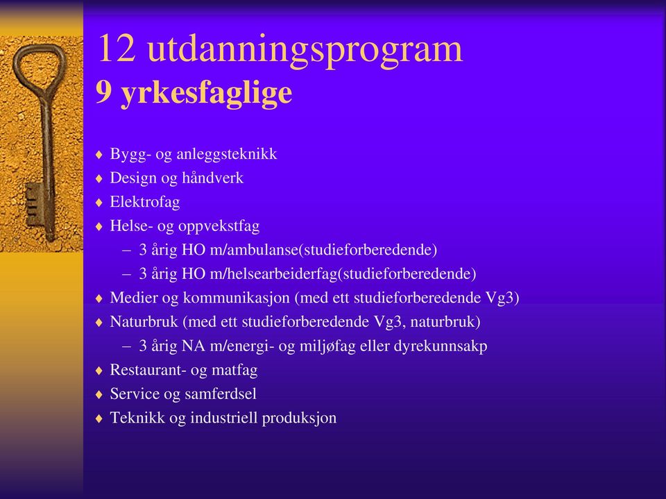 og kommunikasjon (med ett studieforberedende Vg3) Naturbruk (med ett studieforberedende Vg3, naturbruk) 3 årig