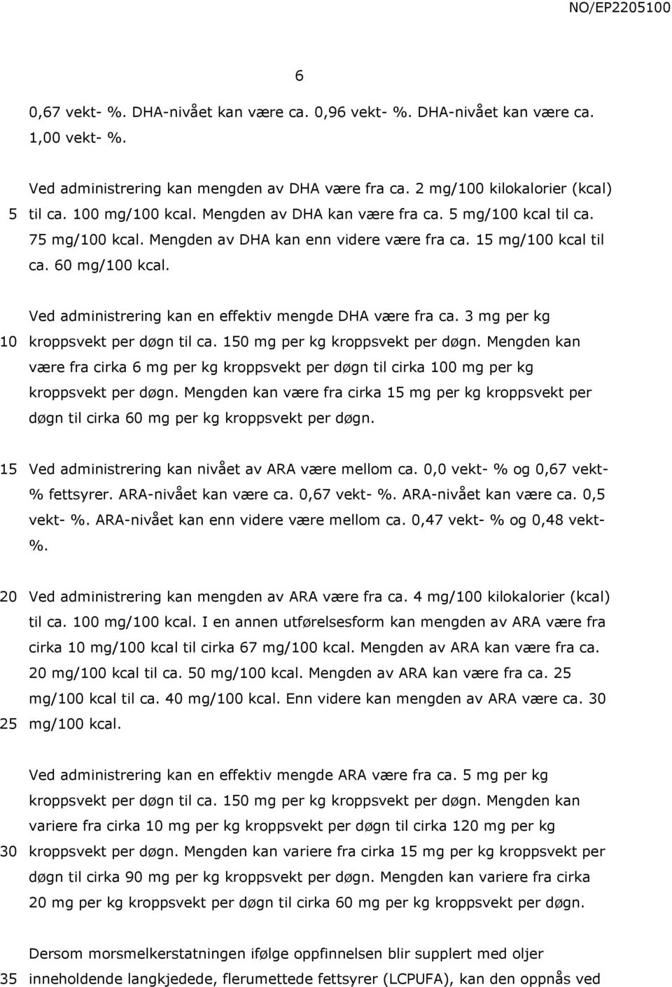 3 mg per kg kroppsvekt per døgn til ca. mg per kg kroppsvekt per døgn. Mengden kan være fra cirka 6 mg per kg kroppsvekt per døgn til cirka 0 mg per kg kroppsvekt per døgn.