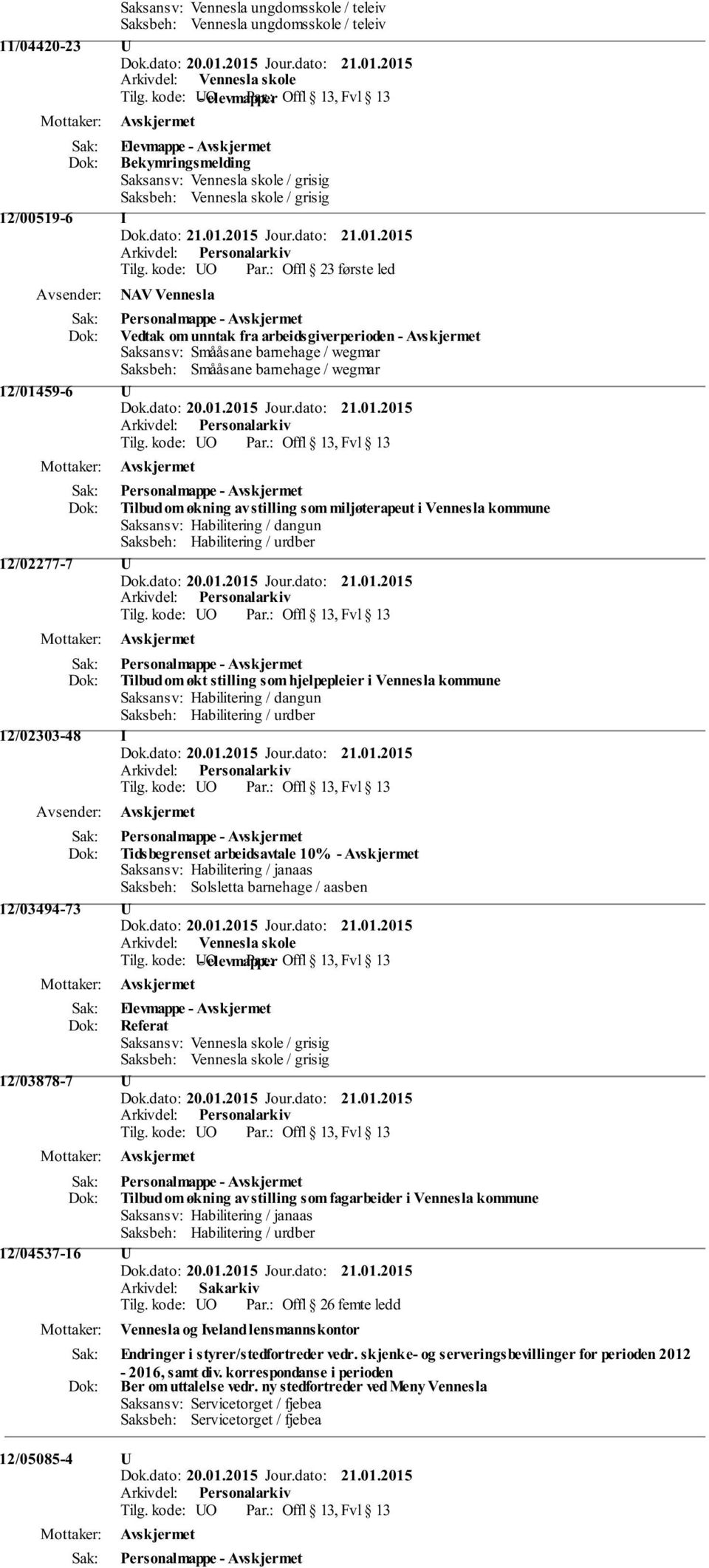 kode: O Offl 23 første led NAV Vennesla Personalmappe - Vedtak om unntak fra arbeidsgiverperioden - Saksansv: Smååsane barnehage / wegmar Saksbeh: Smååsane barnehage / wegmar 12/01459-6 Personalmappe