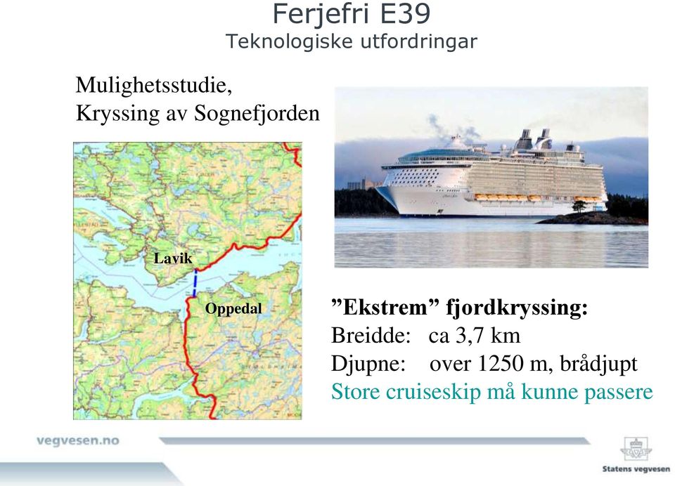 Oppedal Ekstrem fjordkryssing: Breidde: ca 3,7 km