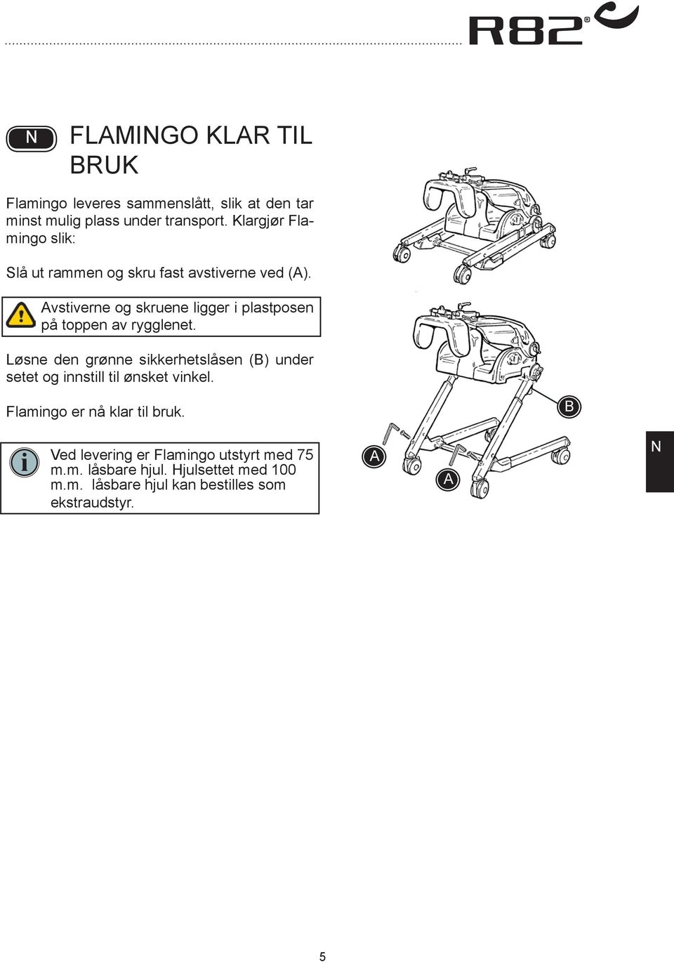 vstiverne og skruene ligger i plastposen på toppen av rygglenet.