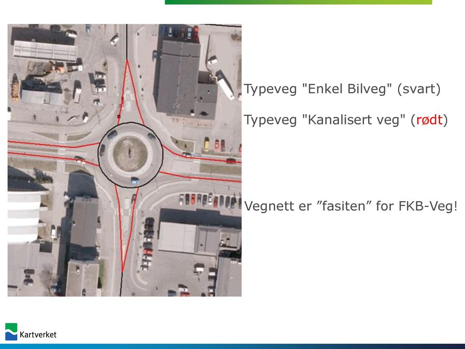 "Kanalisert veg" (rødt)