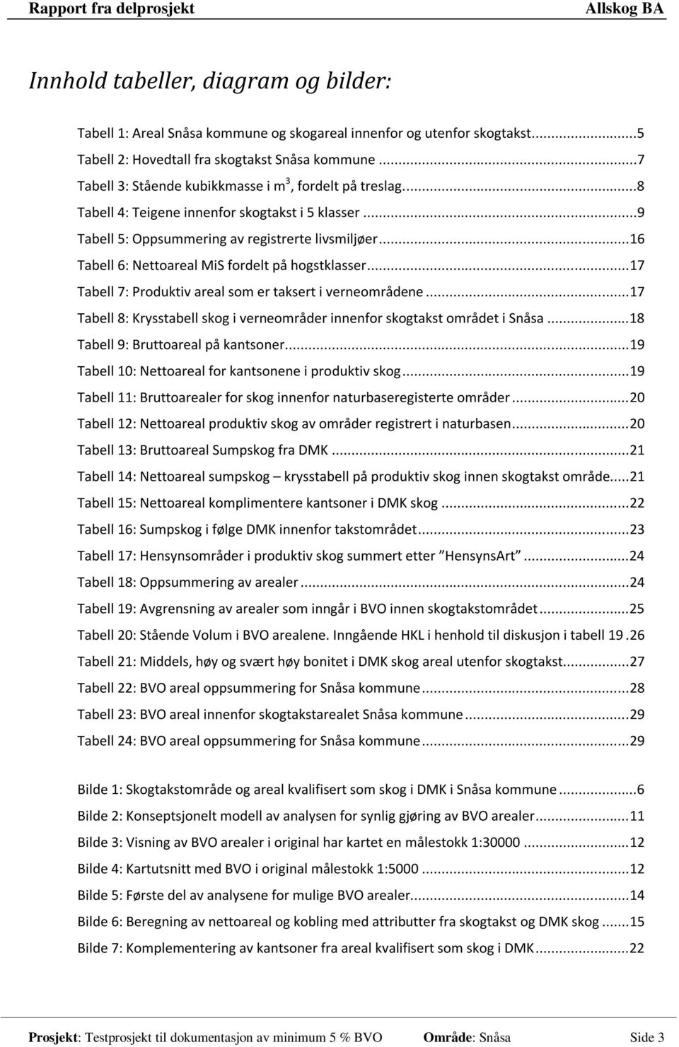 .. 16 Tabell 6: Nettoareal MiS fordelt på hogstklasser... 17 Tabell 7: Produktiv areal som er taksert i verneområdene... 17 Tabell 8: Krysstabell skog i verneområder innenfor skogtakst området i Snåsa.