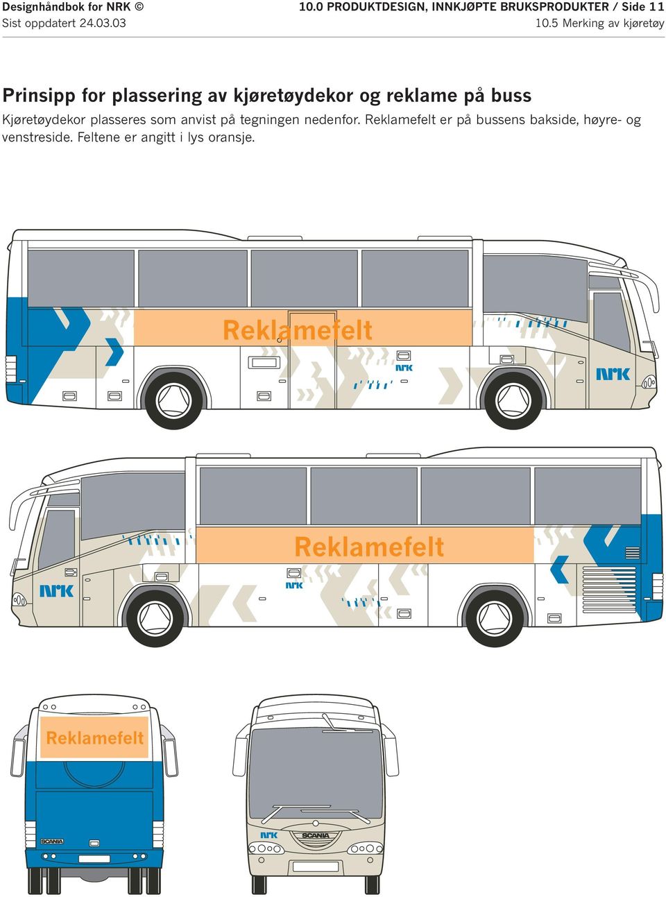 03 Prinsipp for plassering av kjøretøydekor og reklame på buss Kjøretøydekor plasseres