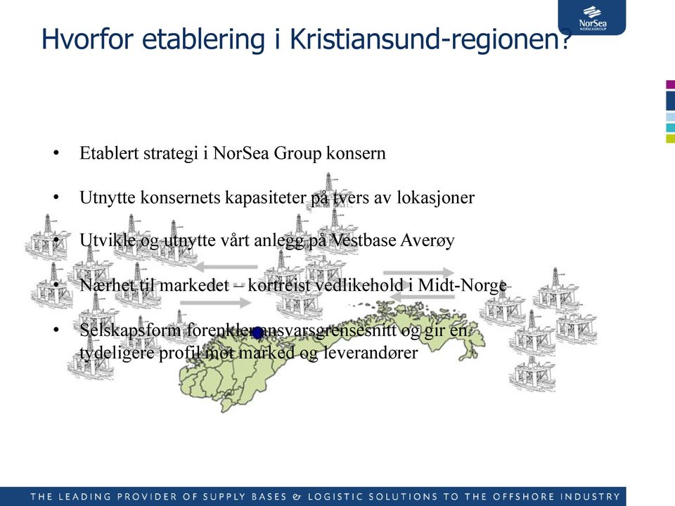 lokasjoner Utvikle og utnytte vårt anlegg på Vestbase Averøy Nærhet til markedet