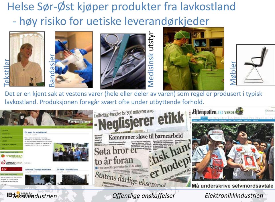 (hele eller deler av varen) som regel er produsert i typisk lavkostland.