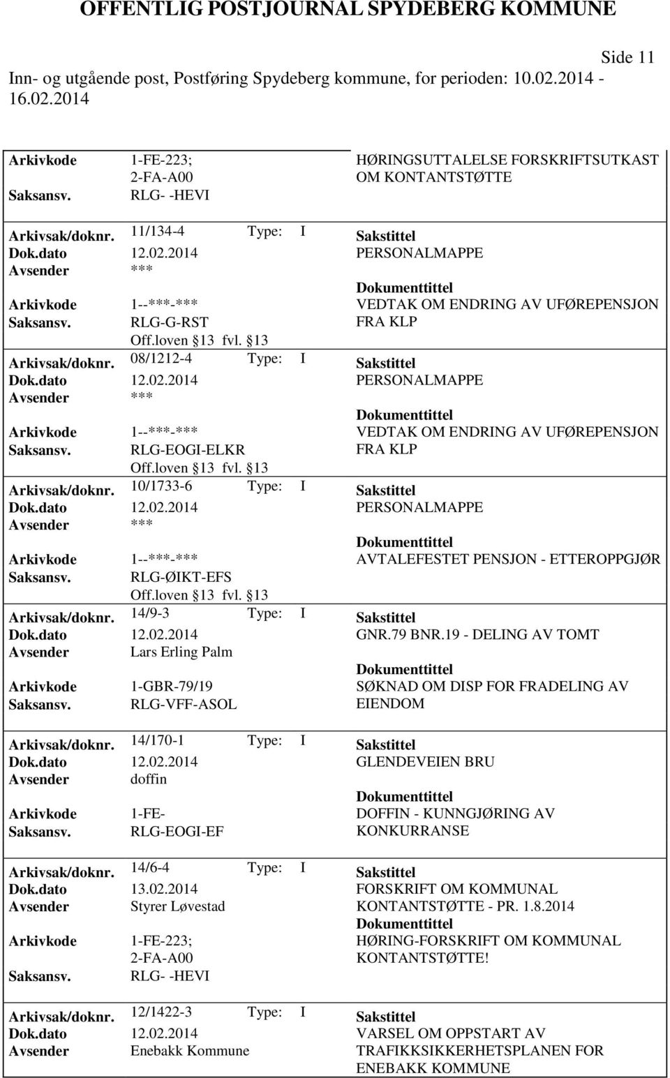 08/1212-4 Type: I Sakstittel Arkivkode 1--***-*** VEDTAK OM ENDRING AV UFØREPENSJON Saksansv. RLG-EOGI-ELKR FRA KLP Arkivsak/doknr.