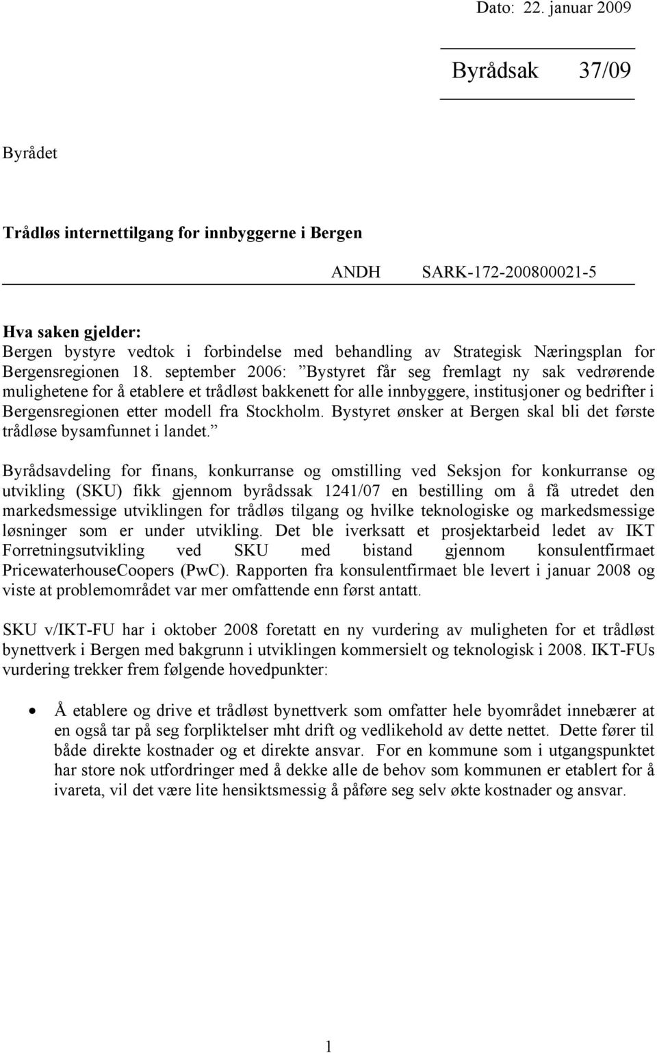 Næringsplan for Bergensregionen 18.