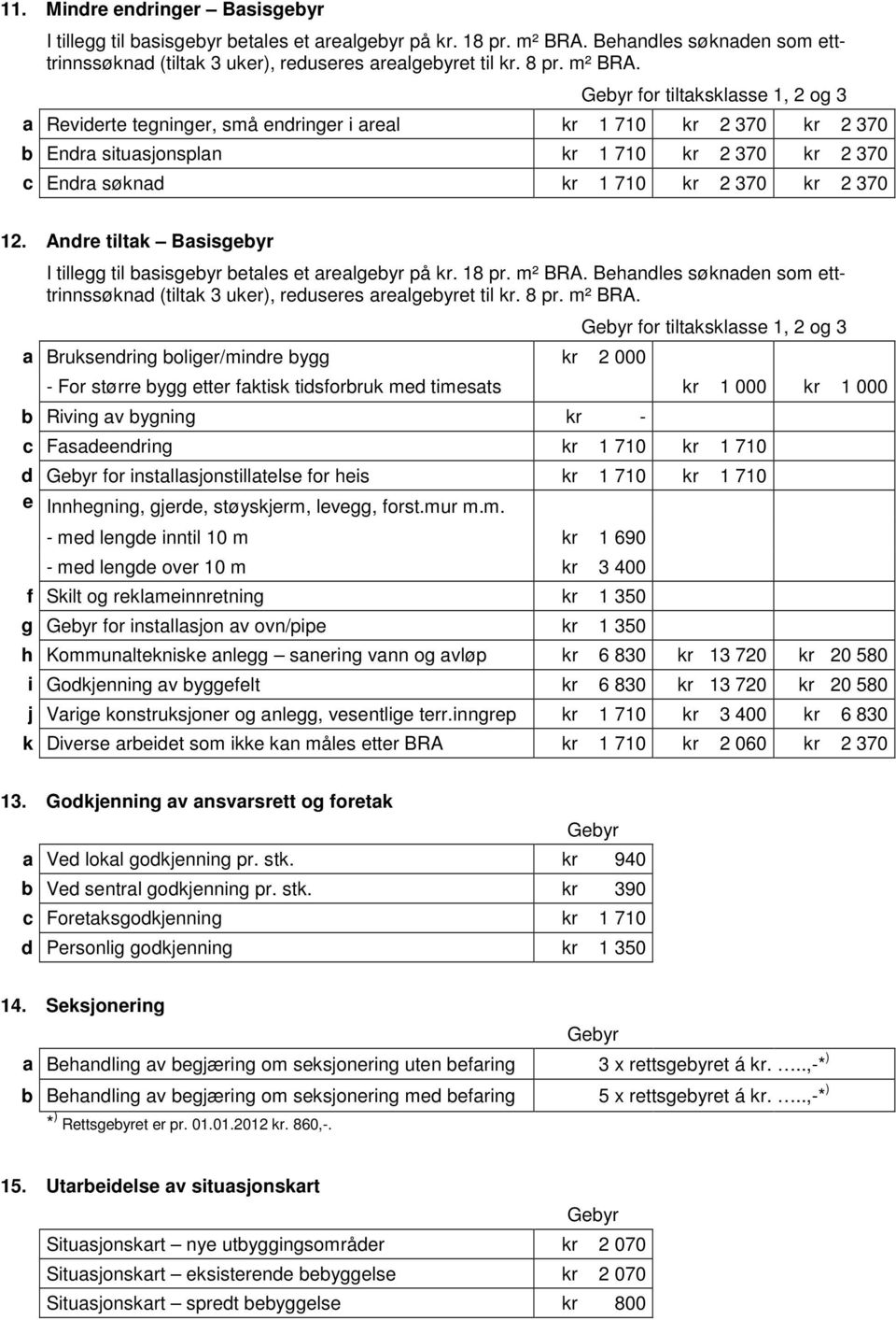 710 d for installasjonstillatelse for heis kr 1 710 kr 1 710 e Innhegning, gjerde, støyskjerm,