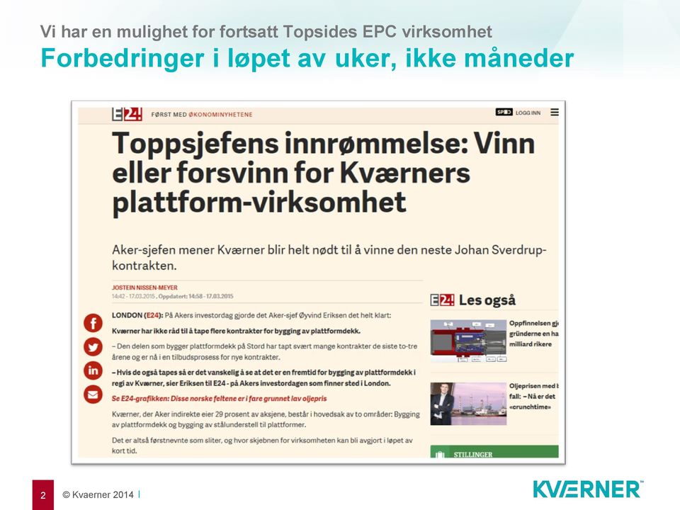 virksomhet Forbedringer