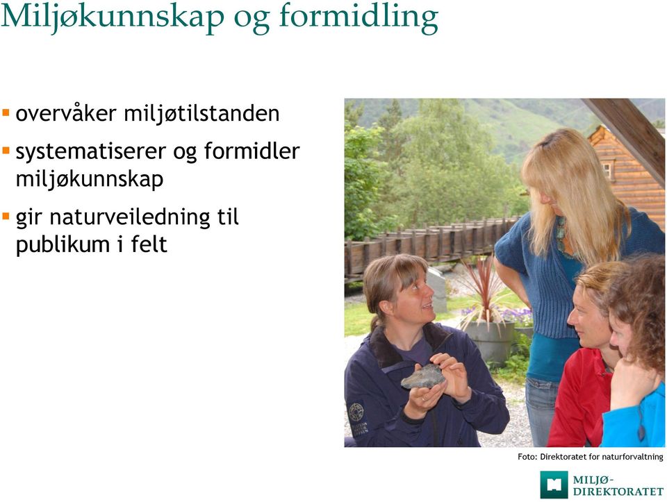 miljøkunnskap gir naturveiledning til