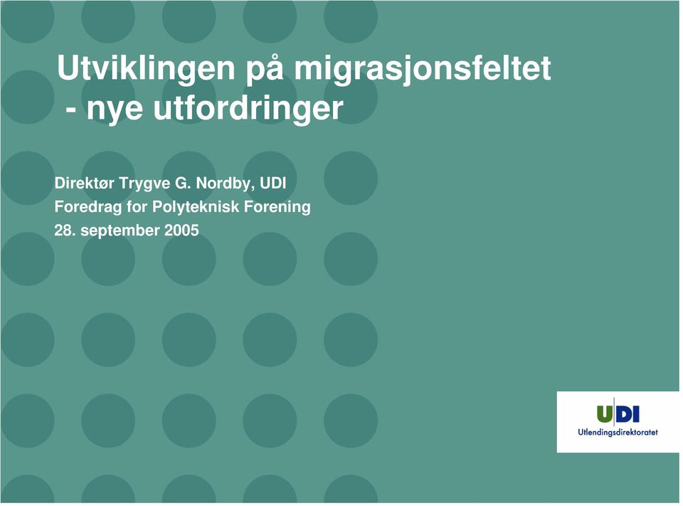 G. Nordby, UDI Foredrag for