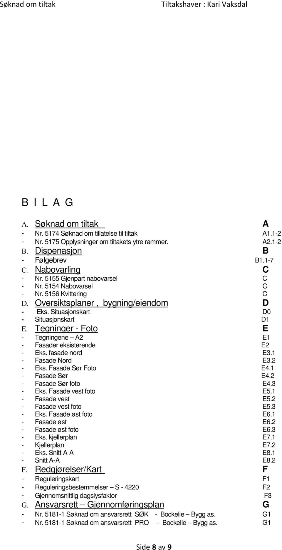 Tegninger - Foto E - Tegningene A2 E1 - Fasader eksisterende E2 - Eks. fasade nord E3.1 - Fasade Nord E3.2 - Eks. Fasade Sør Foto E4.1 - Fasade Sør E4.2 - Fasade Sør foto E4.3 - Eks.