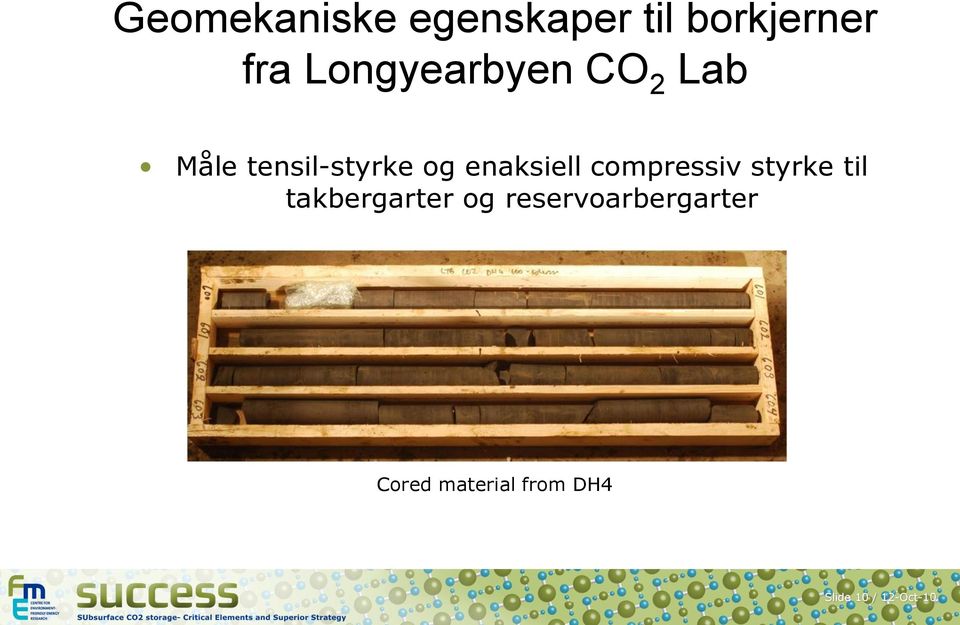 enaksiell compressiv styrke til takbergarter og