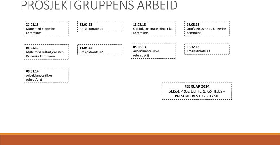 13 Møte med kulturtjenesten, Ringerike Kommune 11.04.13 Prosjektmøte #2 05.06.