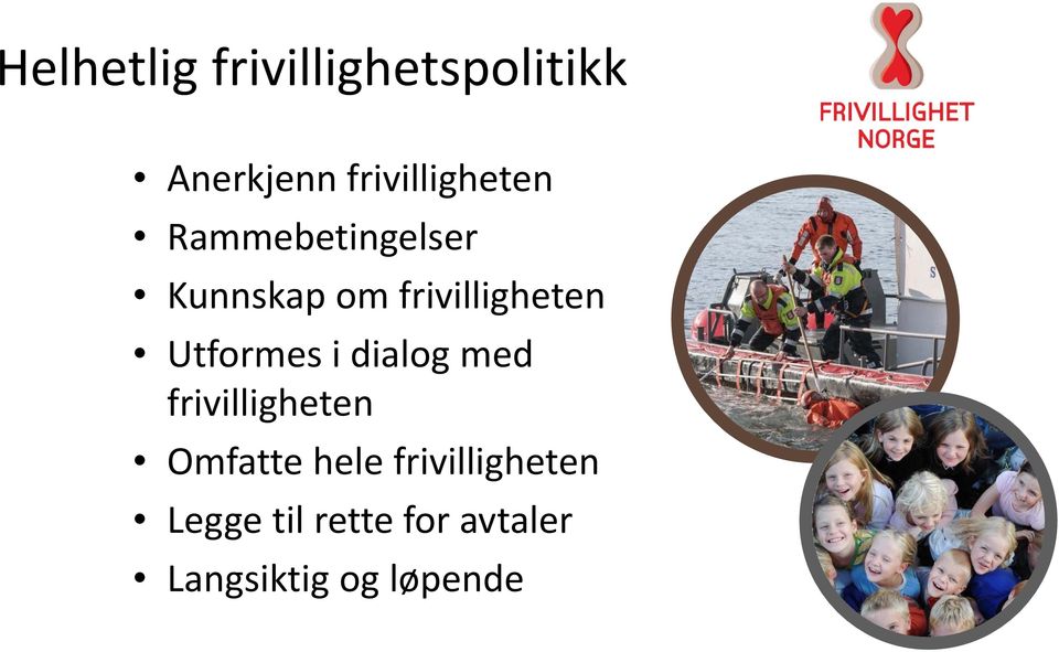 frivilligheten Utformes i dialog med frivilligheten