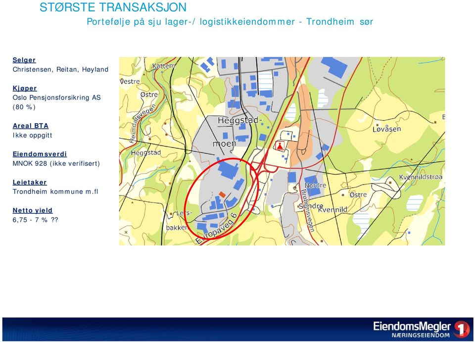 Pensjonsforsikring AS (80 %) Areal BTA Ikke oppgitt Eiendomsverdi