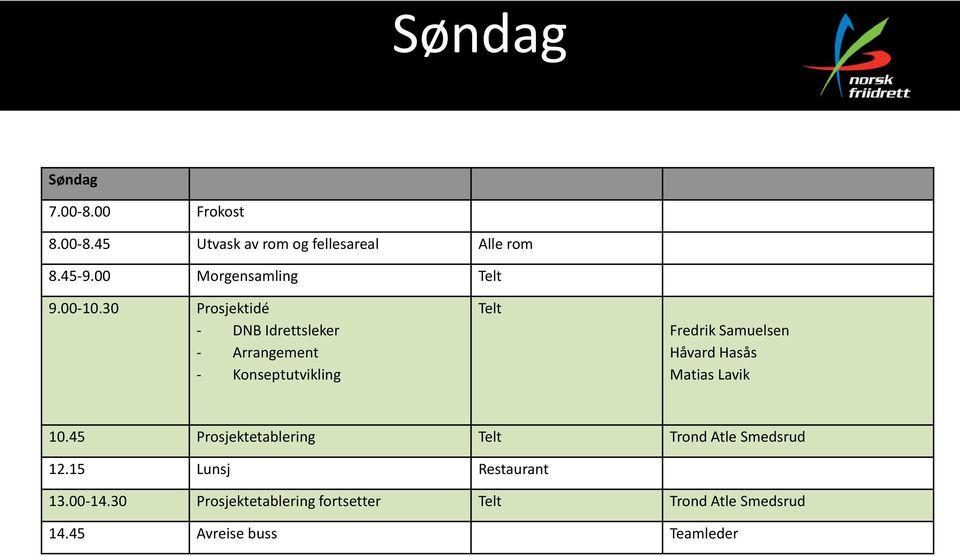 30 Prosjektidé - DNB Idrettsleker - Arrangement - Konseptutvikling Telt Fredrik Samuelsen Håvard