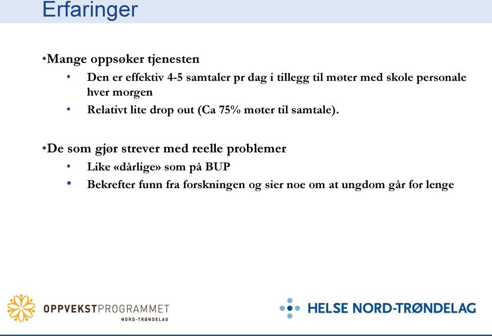 75% møter til samtale).