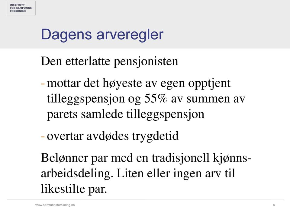 tilleggspensjon overtar avdødes trygdetid Belønner par med en