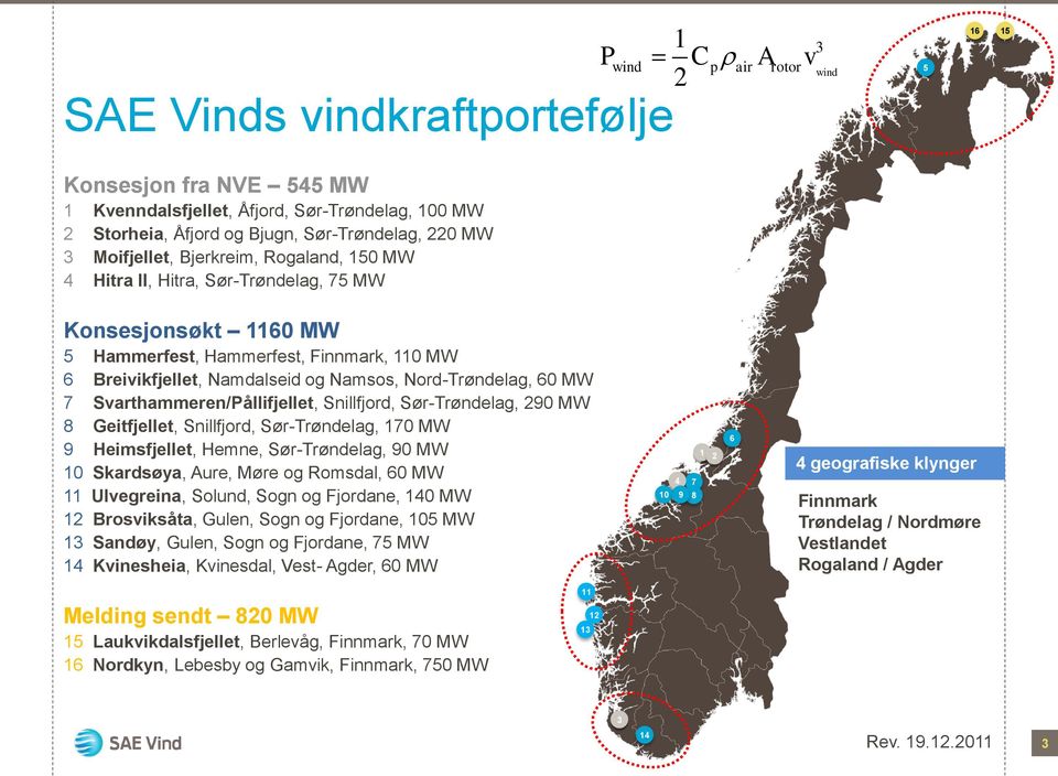 Nord-Trøndelag, 60 MW 7 Svarthammeren/Pållifjellet, Snillfjord, Sør-Trøndelag, 290 MW 8 Geitfjellet, Snillfjord, Sør-Trøndelag, 170 MW 9 Heimsfjellet, Hemne, Sør-Trøndelag, 90 MW 10 Skardsøya, Aure,