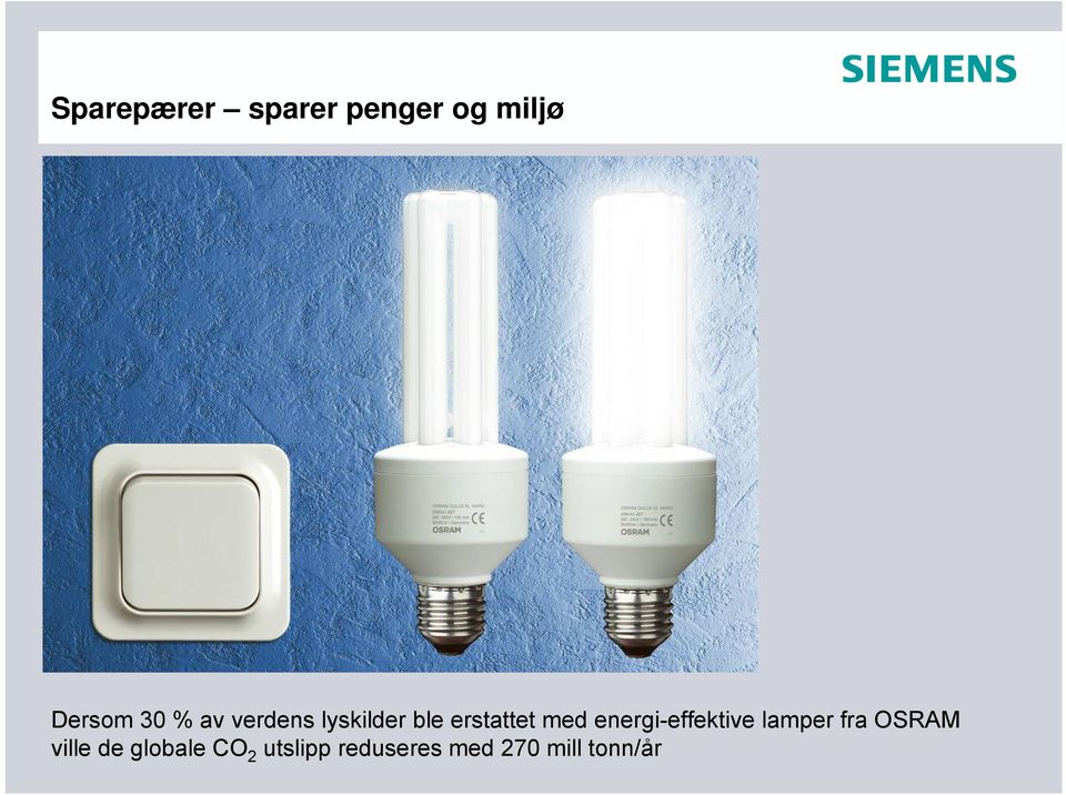 energi-effektive lamper fra OSRAM ville de