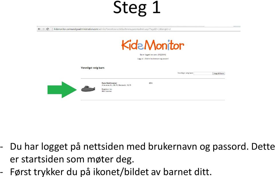 Dette er startsiden som møter deg.