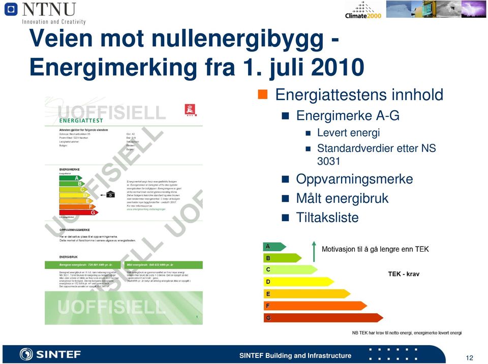 A-G Levert energi Standardverdier etter NS 3031