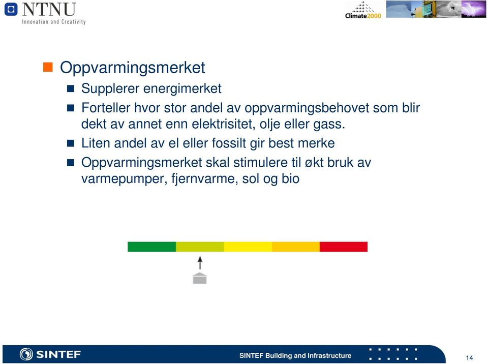 gass. Liten andel av el eller fossilt gir best merke Oppvarmingsmerket