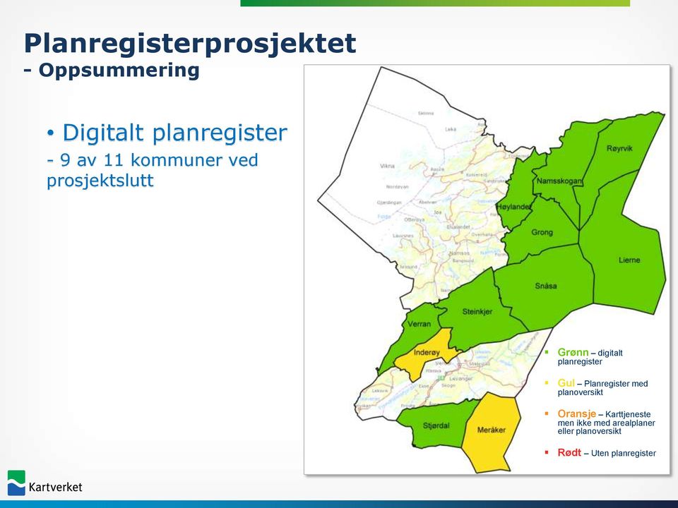 Planregister med planoversikt Oransje Karttjeneste men