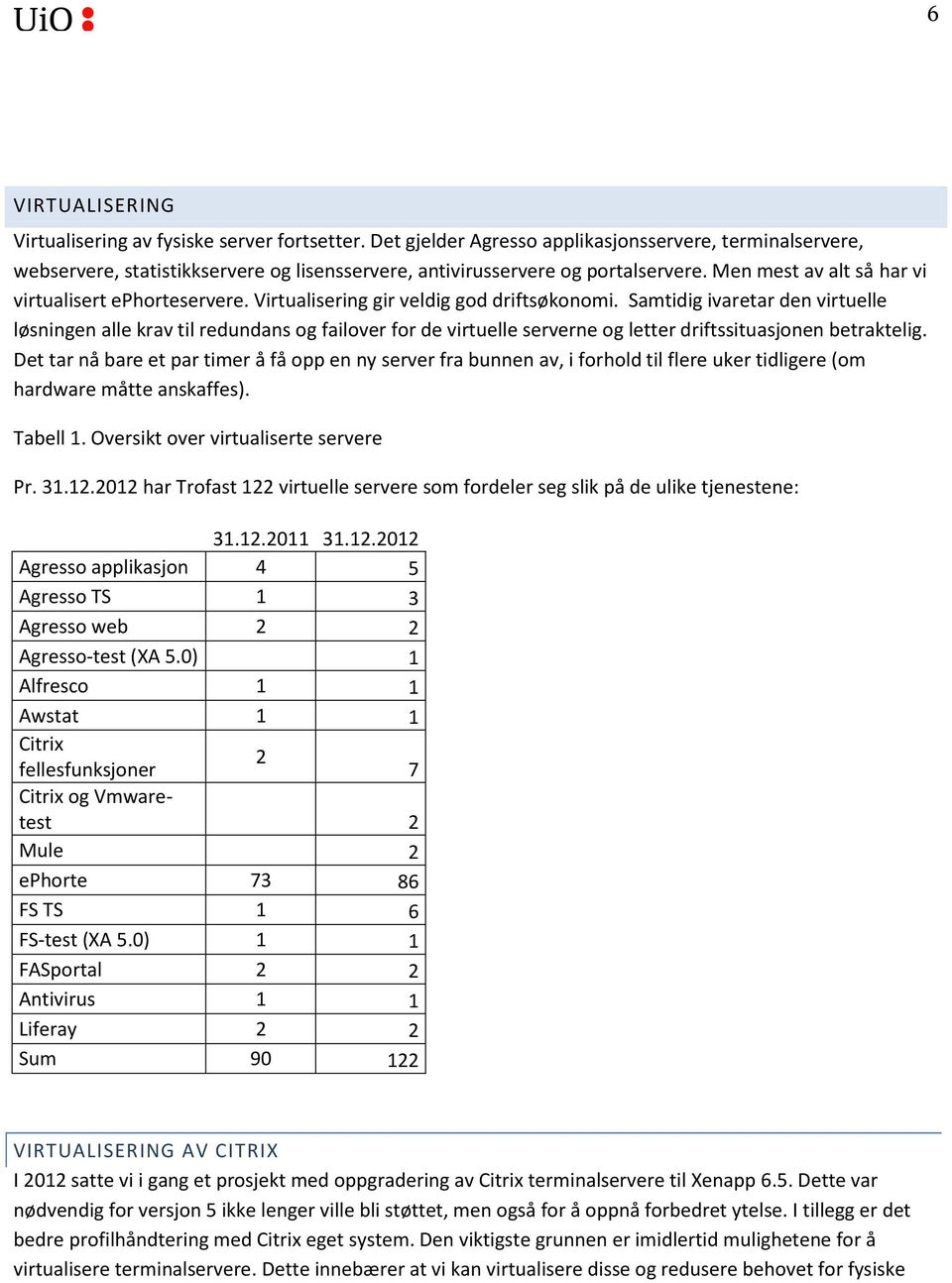 Virtualisering gir veldig god driftsøkonomi. Samtidig ivaretar den virtuelle løsningen alle krav til redundans og failover for de virtuelle serverne og letter driftssituasjonen betraktelig.