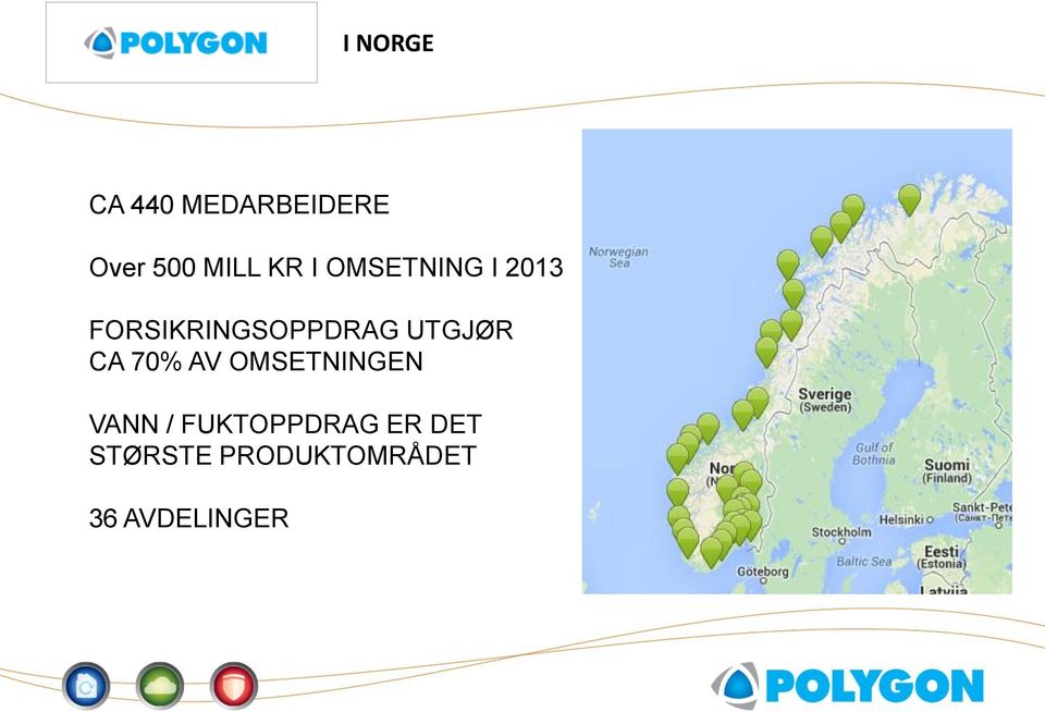 UTGJØR CA 70% AV OMSETNINGEN VANN /