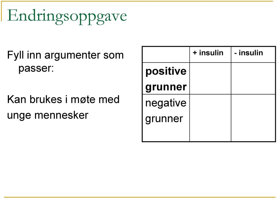 i møte med unge mennesker positive