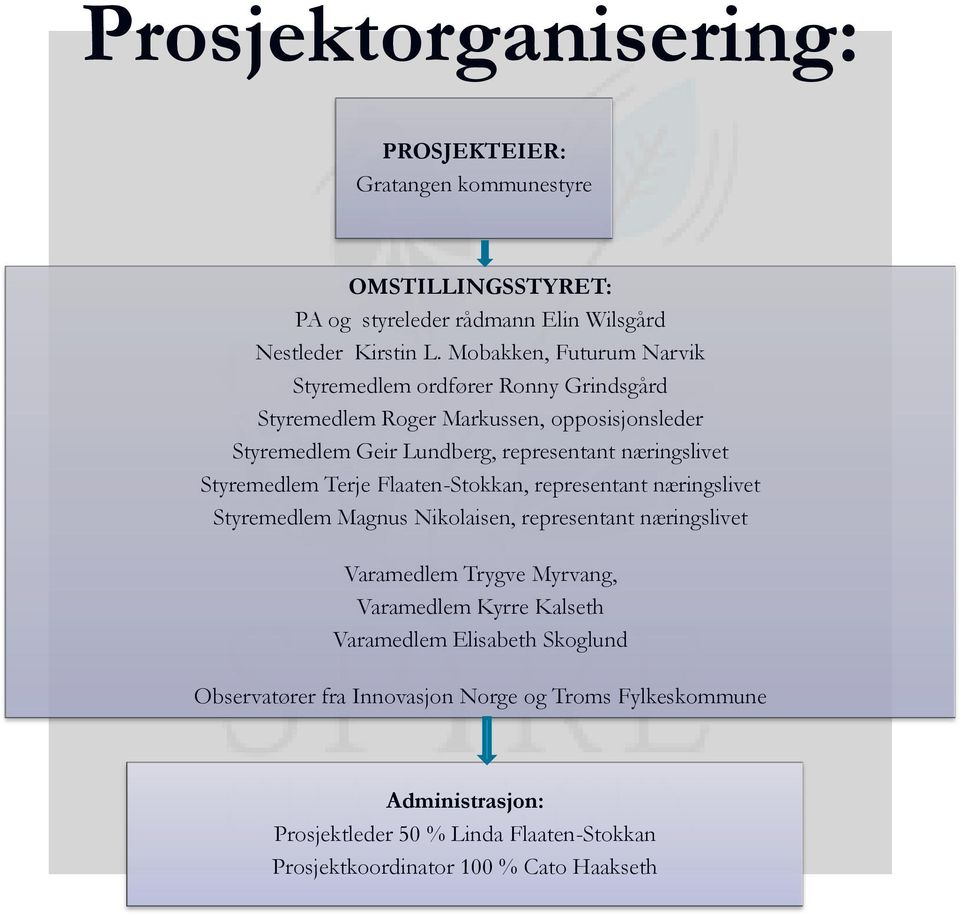 Styremedlem Terje Flaaten-Stokkan, representant næringslivet Styremedlem Magnus Nikolaisen, representant næringslivet Varamedlem Trygve Myrvang, Varamedlem Kyrre